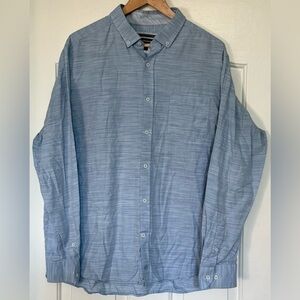 Johnston & Murphy Light Blue Casual Button Down Shirt